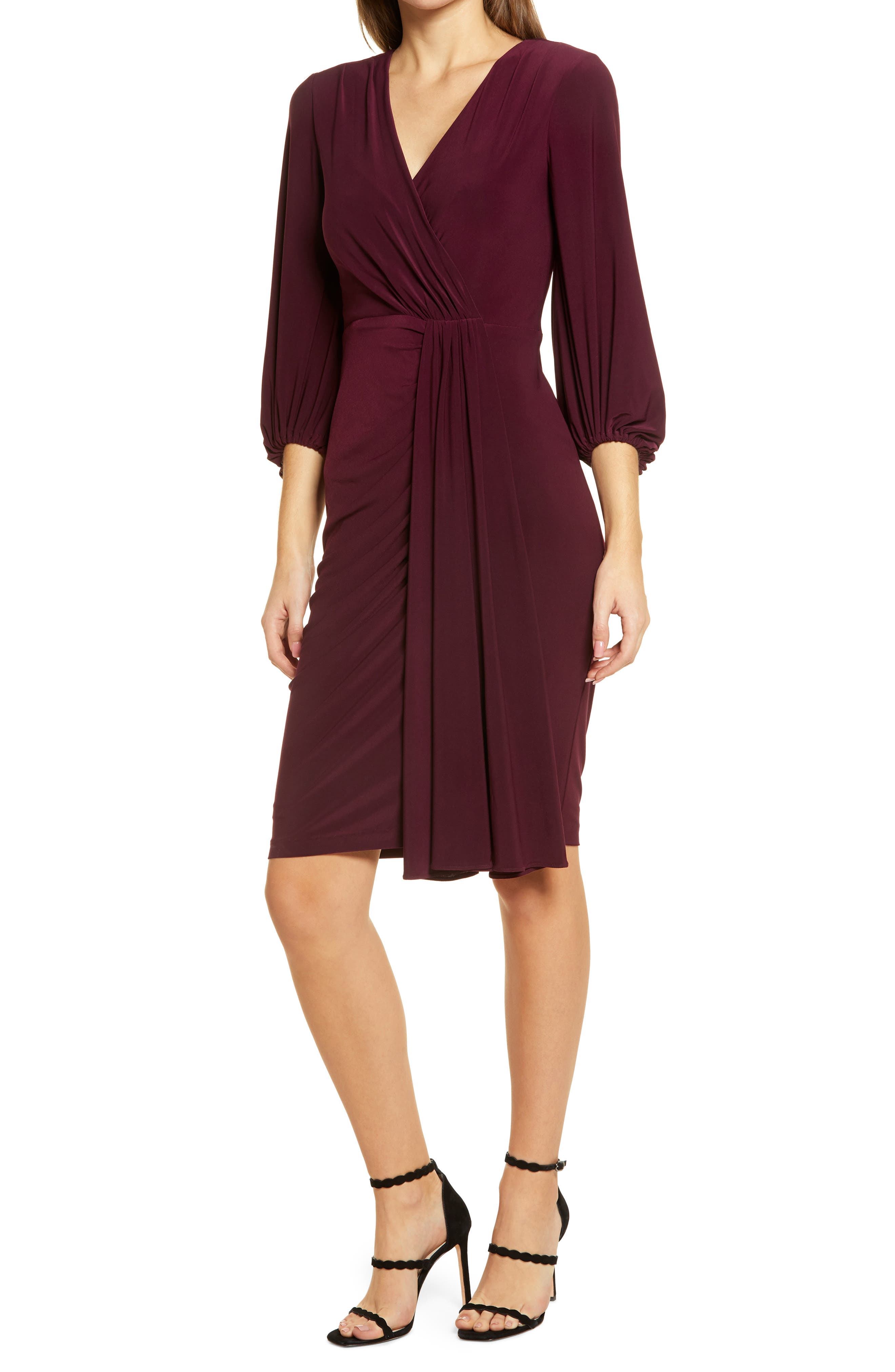 Eliza J Wrap Look Long Sleeve Dress | Nordstrom